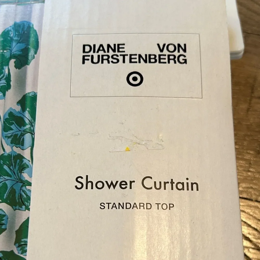 Diane Von Furstenberg Tropical Green and White Shower Curtain